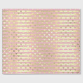 Papier Cadeau Stripes Lines Coeurs Champaigne Gold Pink Pastel (Plat)