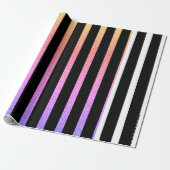 Papier Cadeau Stripes Motif noir blanc violet multicolore (Déroulé)