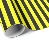 Papier Cadeau Stripes - Noir et Jaune (Coin rond)