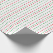 Papier Cadeau Stripes rouges et vertes de Noël (Coin)