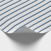 Papier Cadeau Stripes simples - Bleu Lt | Med Blue | Vert| Blanc (Coin)