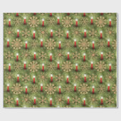 Papier Cadeau Strohsterne and Candles (Plat)