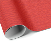 Papier Cadeau structure en cuir, rouge (Coin rond)
