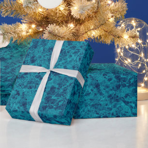 Papier Cadeau Structure en marbre bleu Terrazzo