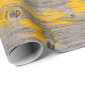 Papier Cadeau Structure jaune mur en bois texture (Coin rond)