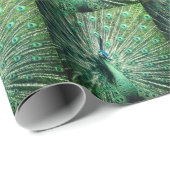 Papier Cadeau Strut Peacock (Coin rond)