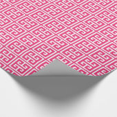 Papier Cadeau Strwberry Hot Pink Greek Key Pattern (Coin)