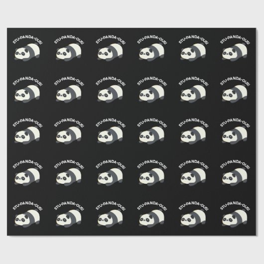 Papier Cadeau Stu-panda-ous Funny Panda Pun Dark BG (Plat)