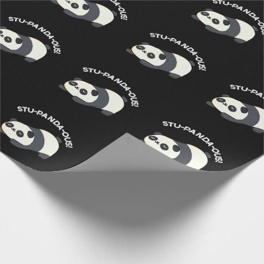 Papier Cadeau Stu-panda-ous Funny Panda Pun Dark BG (Coin)
