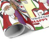 Papier Cadeau Student Naughty List Yellow (Coin rond)