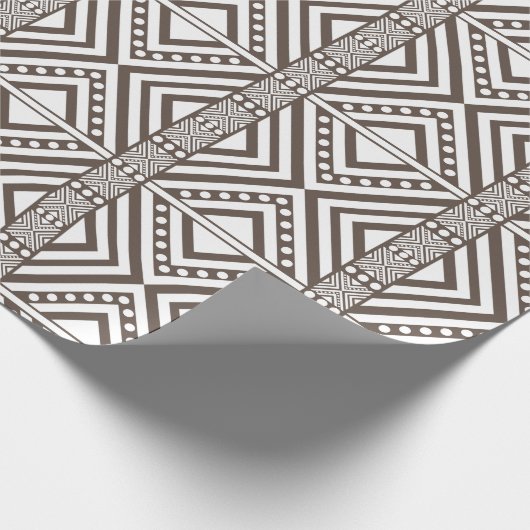 Papier Cadeau Style africain Motif sans faille. Couleur blanche (Coin)