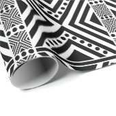 Papier Cadeau Style africain Motif sans faille. Couleur noire (Coin rond)