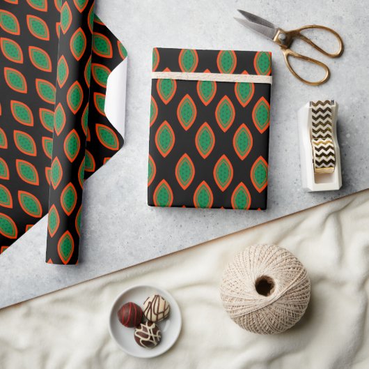 Papier Cadeau Style Ankara Rouge, Noir Et Vert (Artisanat)