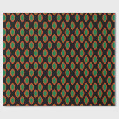Papier Cadeau Style Ankara Rouge, Noir Et Vert (Plat)