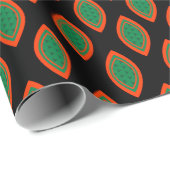 Papier Cadeau Style Ankara Rouge, Noir Et Vert (Coin rond)