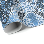 Papier Cadeau Style art autochtone emballer papier points bleus (Coin rond)