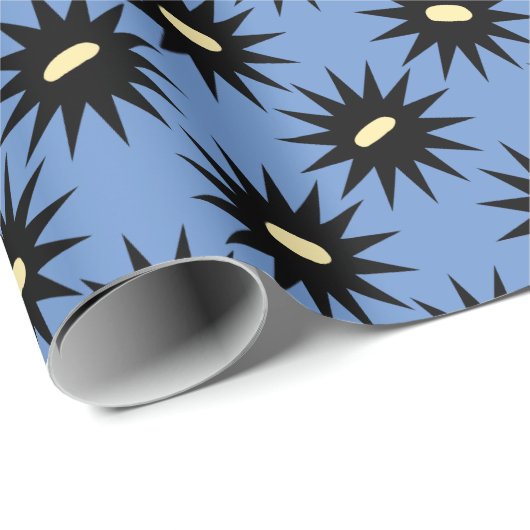 Papier Cadeau Style Art Déco Dahlia Stylisé Sur Mesure (Coin rond)