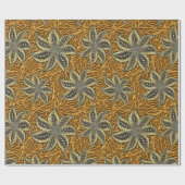 Papier Cadeau Style Batik Floral Abstrait africain (Plat)
