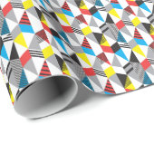 Papier Cadeau Style Bauhaus rétro : Abstrait sans couture (Coin rond)