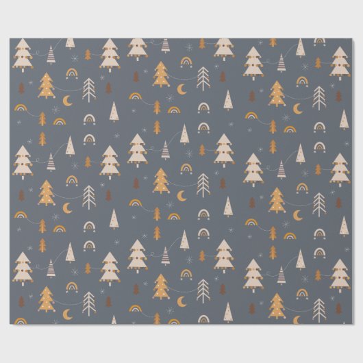 Papier Cadeau Style boho motif Xmas (Plat)