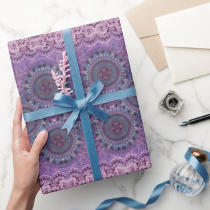 Papier Cadeau Style Boho pourpre