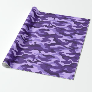 Papier Cadeau Style Camouflage violet lavande