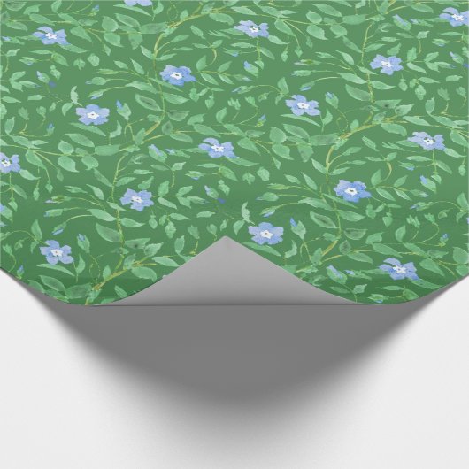 Papier Cadeau Style campagnard vert-foncé bleu de bigorneau (Coin)