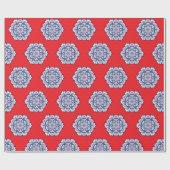 Papier Cadeau Style Chine bleue avec des créatures (Plat)