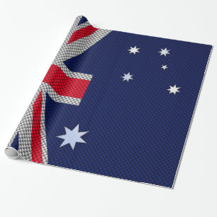 Papier Cadeau Style Chrome de fibre de carbone design drapeau au