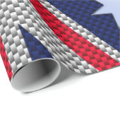 Papier Cadeau Style Chrome de fibre de carbone design drapeau au (Coin rond)