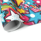 Papier Cadeau Style Comic Coloré Populaire (Coin rond)