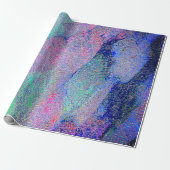 Papier Cadeau Style cuir ciré avec peinture usée, tons bleus (Déroulé)