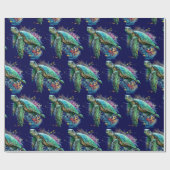 Papier Cadeau Style d'aquarelle sous-marine de tortue marine (Plat)