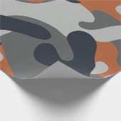 Papier Cadeau Style de camouflage orange, noir et gris (Coin)