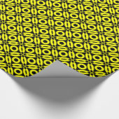 Papier Cadeau Style de courtepointe Motif 02 - Jaune sur noir (Coin)