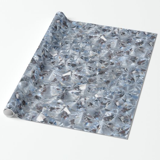 Papier Cadeau Style de cristaux de diamant de bleu glacier (Déroulé)