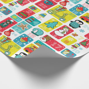 Papier Cadeau Style de dessin Calendrier des fêtes de l'Avent