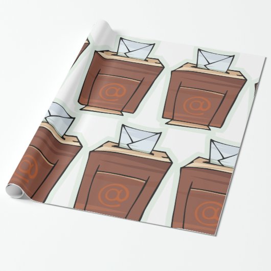 Papier Cadeau Style de dessin de l'icône de boîte de réception d (Déroulé)