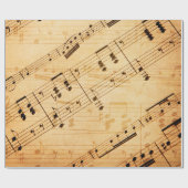 Papier Cadeau Style de feuille de musique antique 1 (Plat)