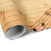 Papier Cadeau Style de feuille de musique antique 1 (Coin rond)