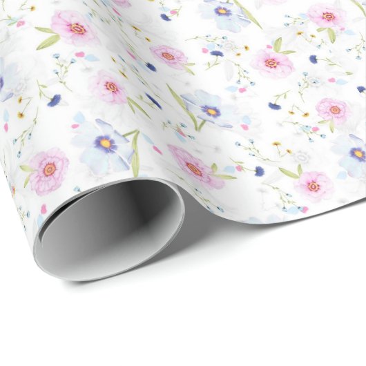 Papier Cadeau Style de fleurs (Coin rond)