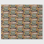 PAPIER CADEAU STYLE DE JEUX D'ÉCHECS (Plat)