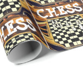 PAPIER CADEAU STYLE DE JEUX D'ÉCHECS (Coin rond)