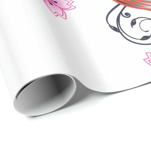 Papier Cadeau Style de Koi (Coin rond)