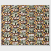 PAPIER CADEAU  STYLE DE PLATINEAU D'ÉCHECS (Plat)
