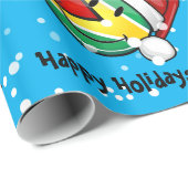 Papier Cadeau Style de sourire de Noël de drapeau de la Guyane (Coin rond)