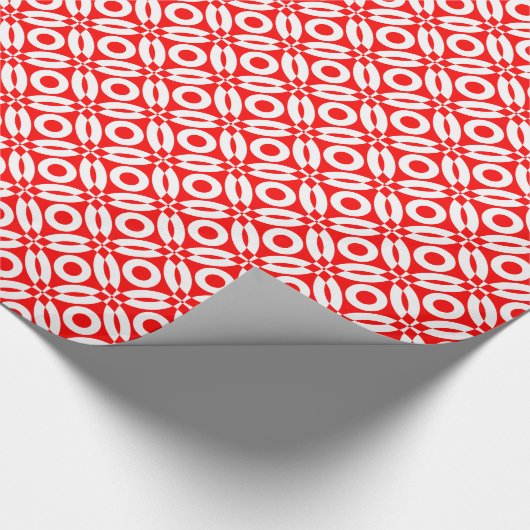 Papier Cadeau Style de surface composée Motif 02 - Blanc sur rou (Coin)