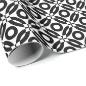 Papier Cadeau Style de surface composée Motif 02 - Noir sur blan (Coin rond)