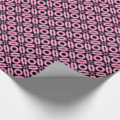 Papier Cadeau Style de surface Motif 02 - Rose sur Noir (Coin)