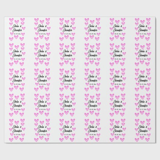 Papier Cadeau style de texte simple et blanc mariage (Plat)
